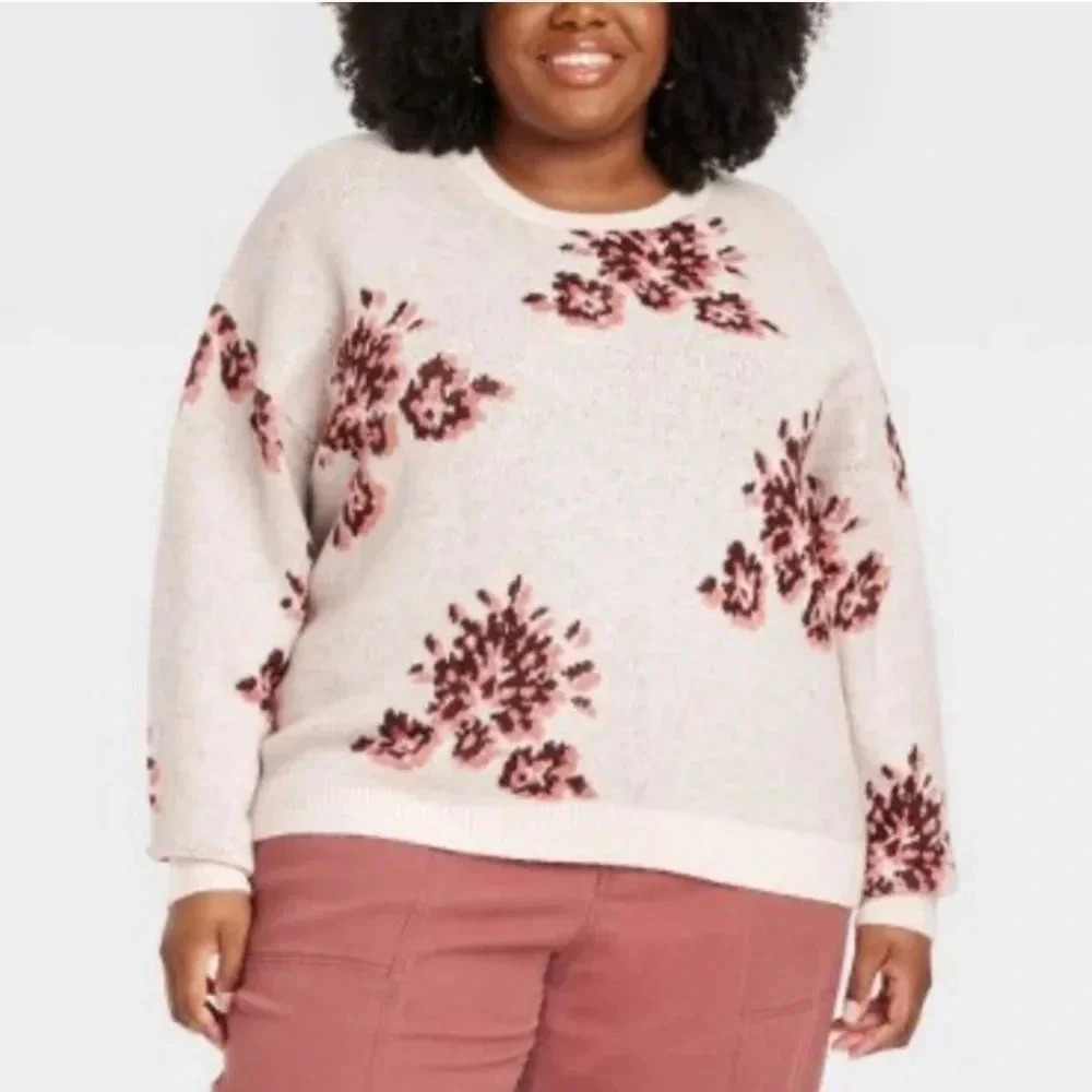 Knox Rose Crewneck Sweater Banded Cuff Women's Size XXL NWT